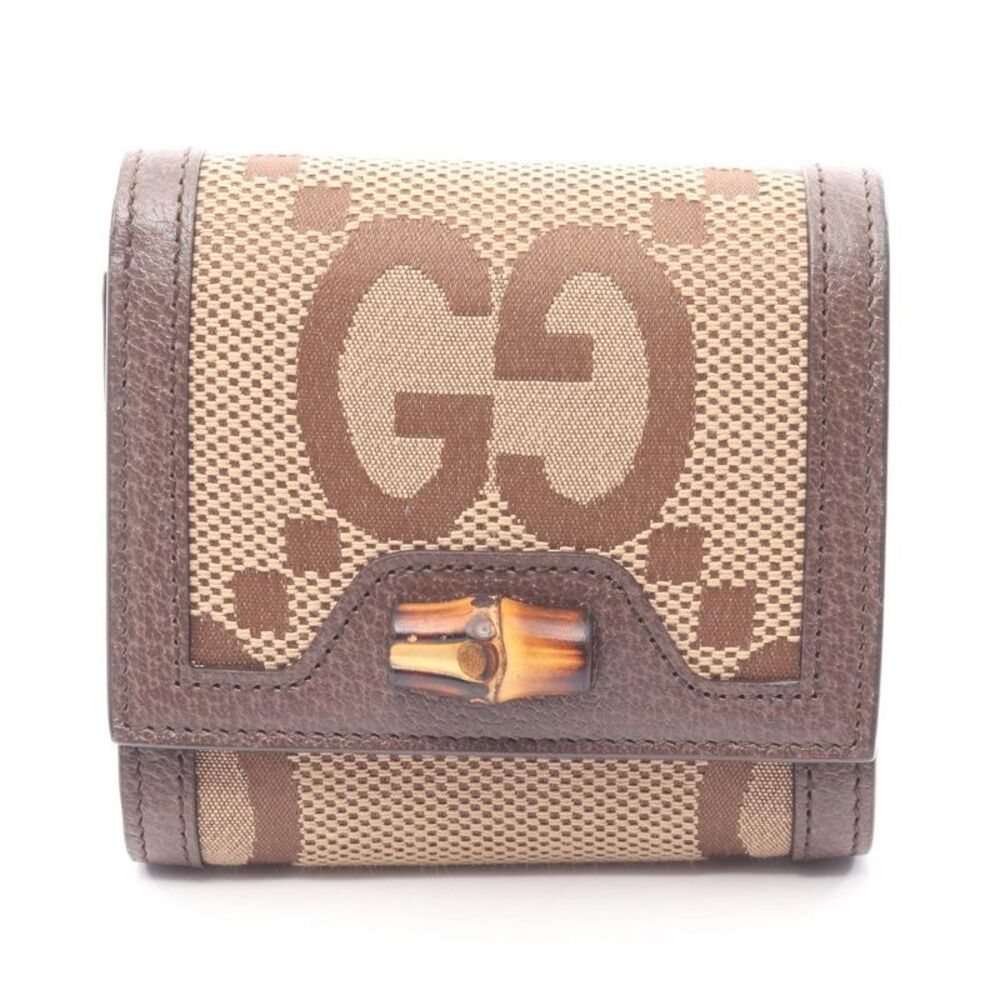 Gucci Bamboo Jumbo GG Canvas Leather Wallet